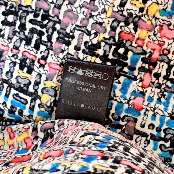 New Rock Stella & Jamie Tank Top Sz.L Multi Orange Trim Hi-Lo Scoop Neck y2k 90s - Picture 8 of 9